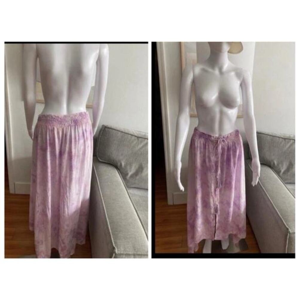 Purple Tie Dye Beach Boho Hippie Skirt L Asymmetric Beach Summer